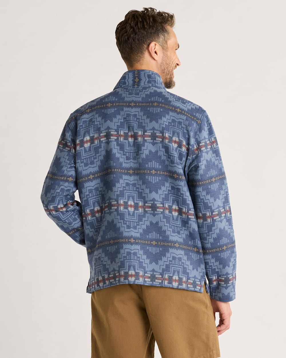 ALTERNATE VIEW OF MEN'S DOUBLESOFT DOVER QUARTER ZIP IN NAVY HARDING STAR image number 2