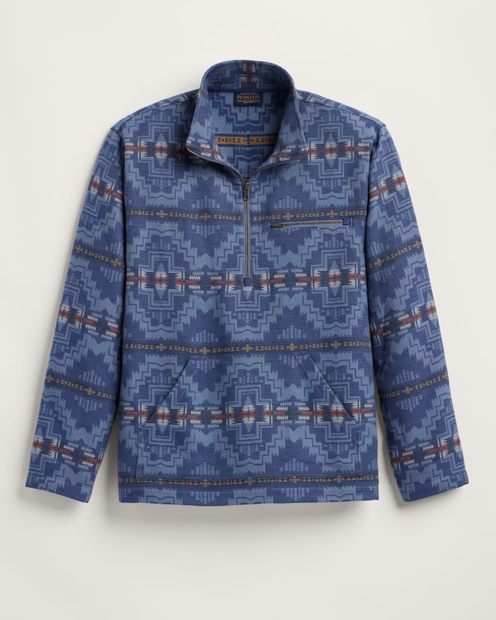 ALTERNATE VIEW OF MEN'S DOUBLESOFT DOVER QUARTER ZIP IN NAVY HARDING STAR image number 6