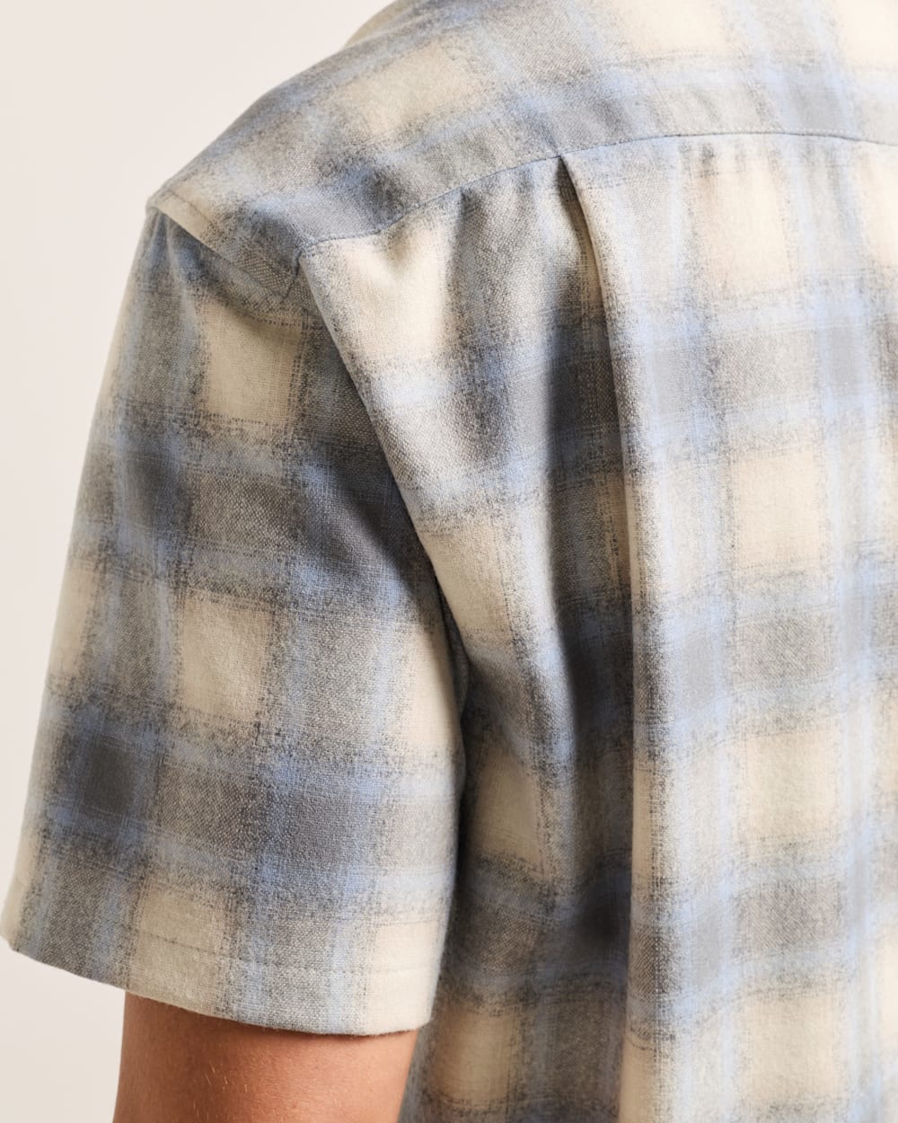 ALTERNATE VIEW OF MEN'S SHORT-SLEEVE PLAID BOARD SHIRT IN TAN/BLUE/GREY OMBRE image number 4