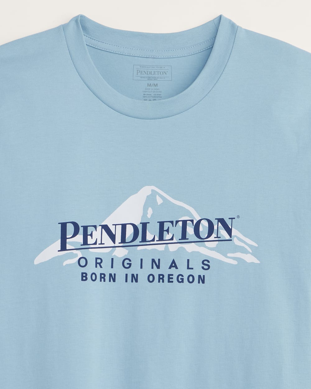 ALTERNATE VIEW OF MEN'S BORN IN OREGON GRAPHIC TEE IN PALE BLUE/NAVY image number 2