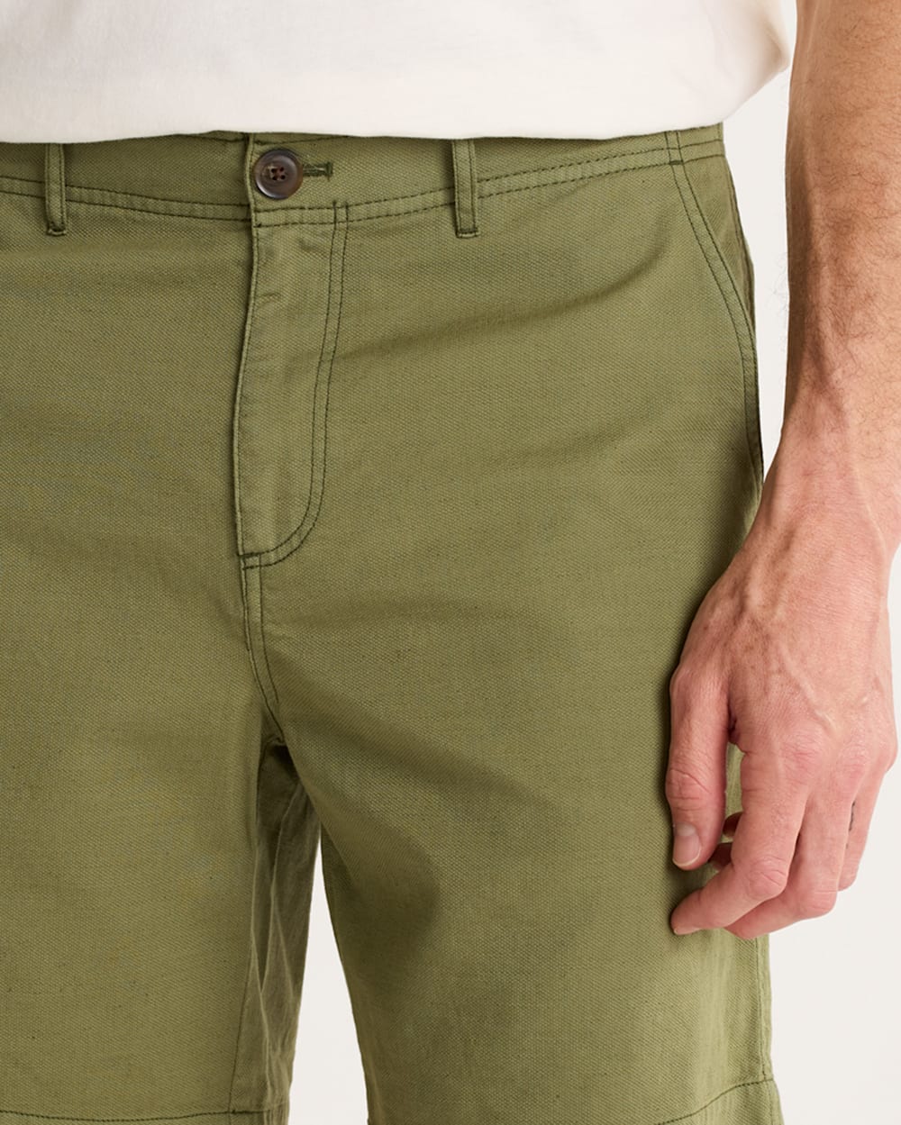 ALTERNATE VIEW OF MEN'S SKYLER COTTON/LINEN SHORTS IN GREEN image number 5