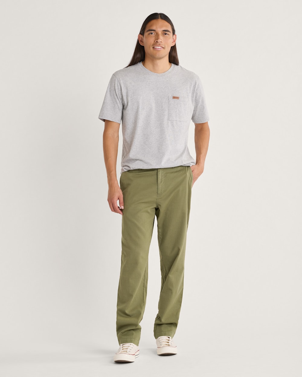 ALTERNATE VIEW OF MEN'S SKYLER COTTON/LINEN PANTS IN GREEN image number 2
