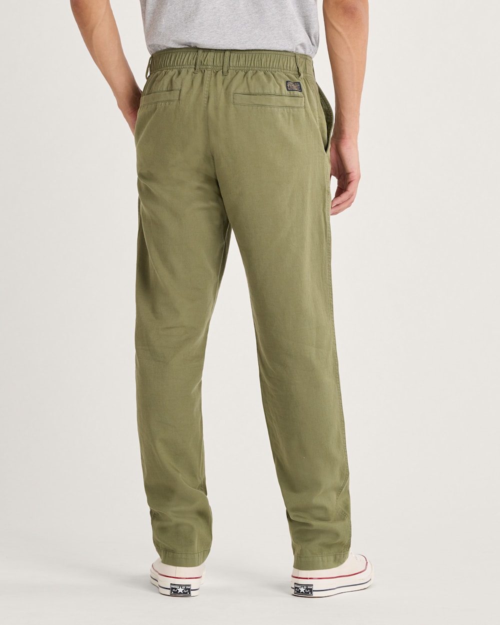 ALTERNATE VIEW OF MEN'S SKYLER COTTON/LINEN PANTS IN GREEN image number 3