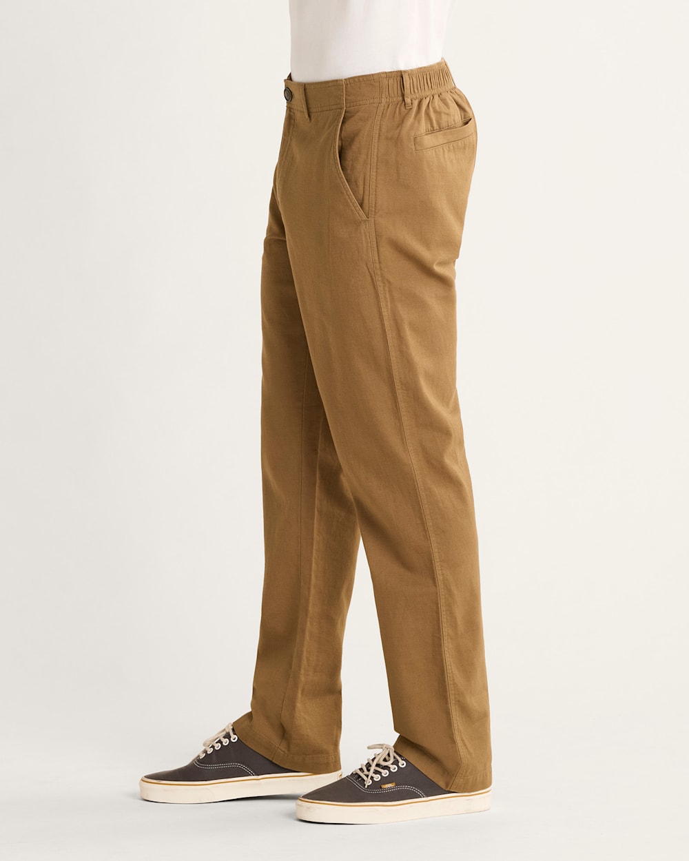 ALTERNATE VIEW OF MEN'S SKYLER COTTON/LINEN PANTS IN BROWN image number 4