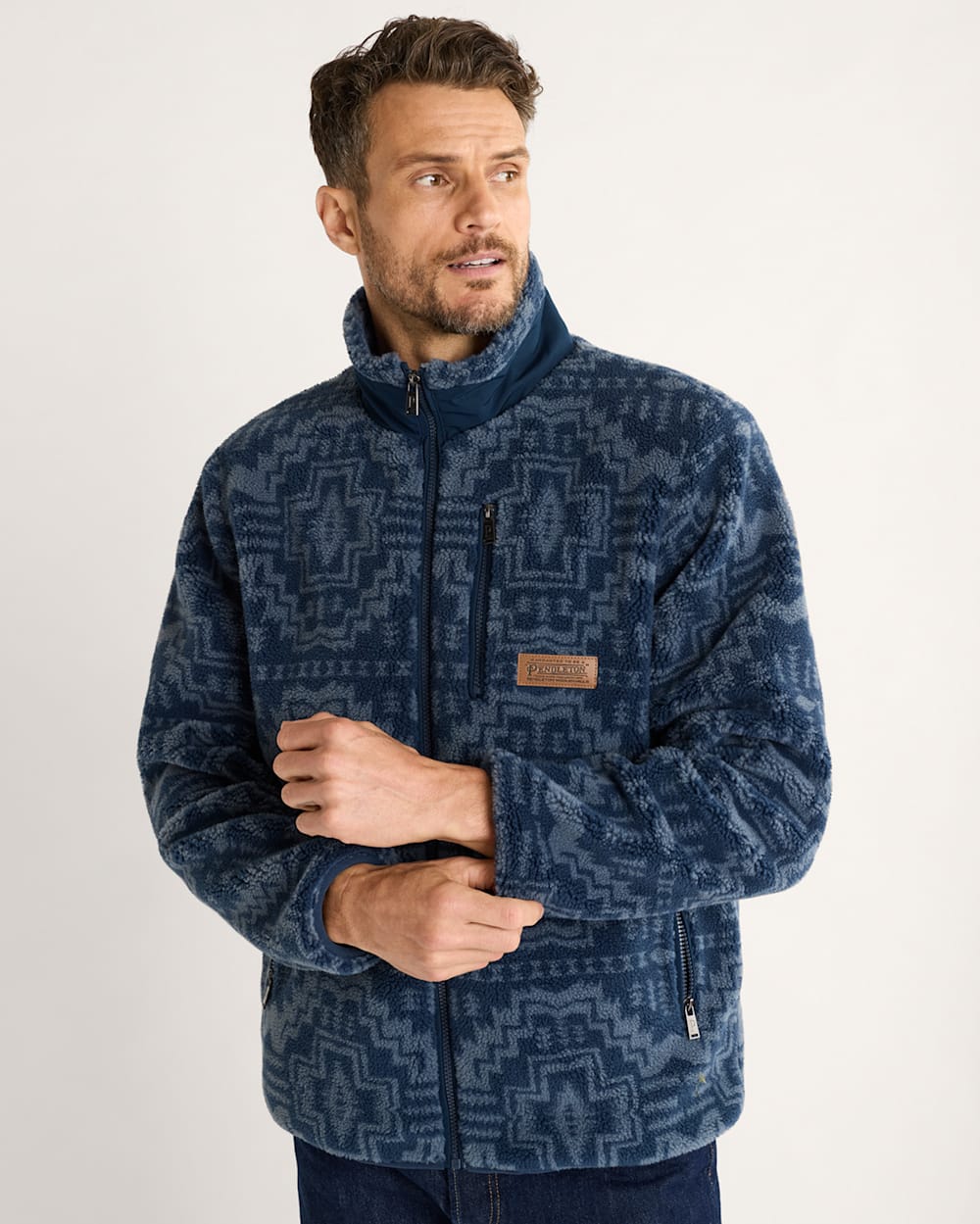 MEN'S PASCO ZIP-FRONT FLEECE JACKET IN BLUE HARDING STAR image number 1
