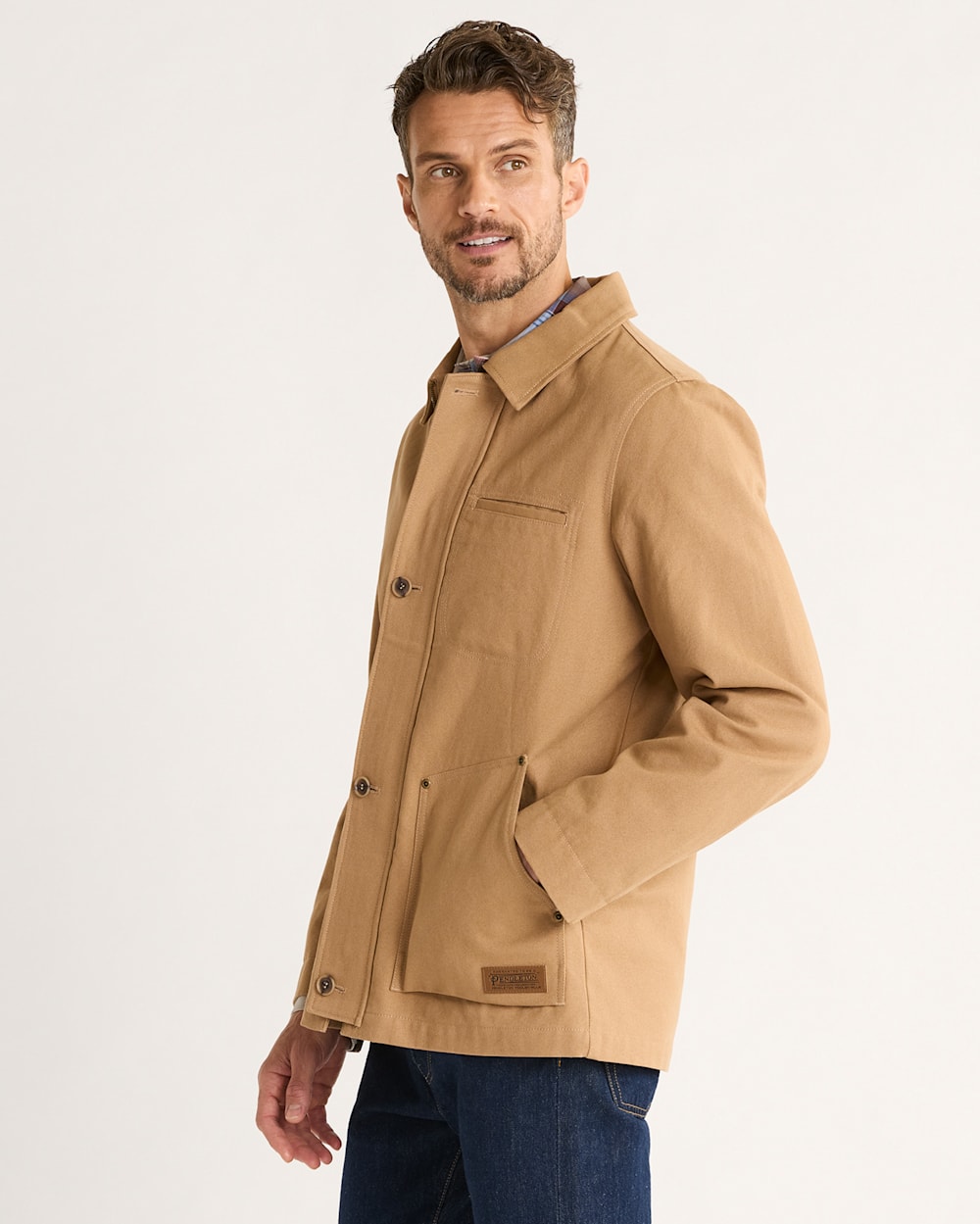 ALTERNATE VIEW OF MEN'S WARREN CANVAS JACKET IN DOE image number 3