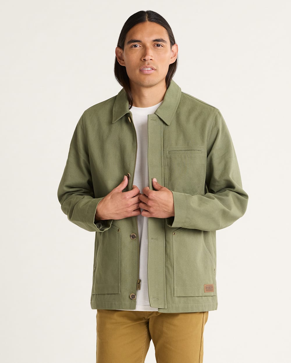 MEN'S WARREN CANVAS JACKET IN GREEN LICHEN image number 1