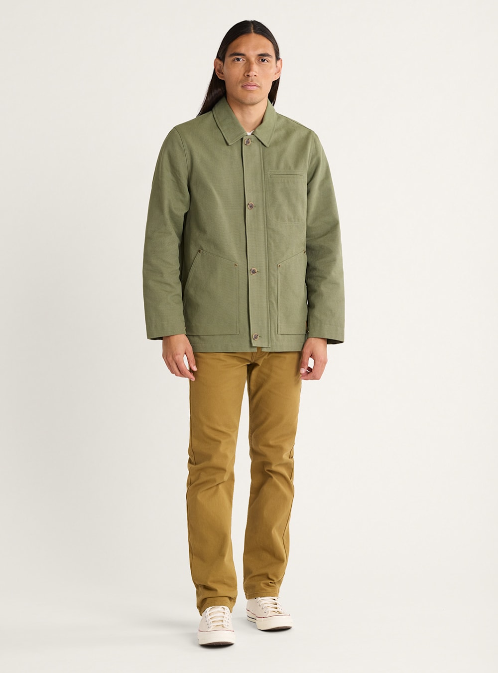ALTERNATE VIEW OF MEN'S WARREN CANVAS JACKET IN GREEN LICHEN image number 5