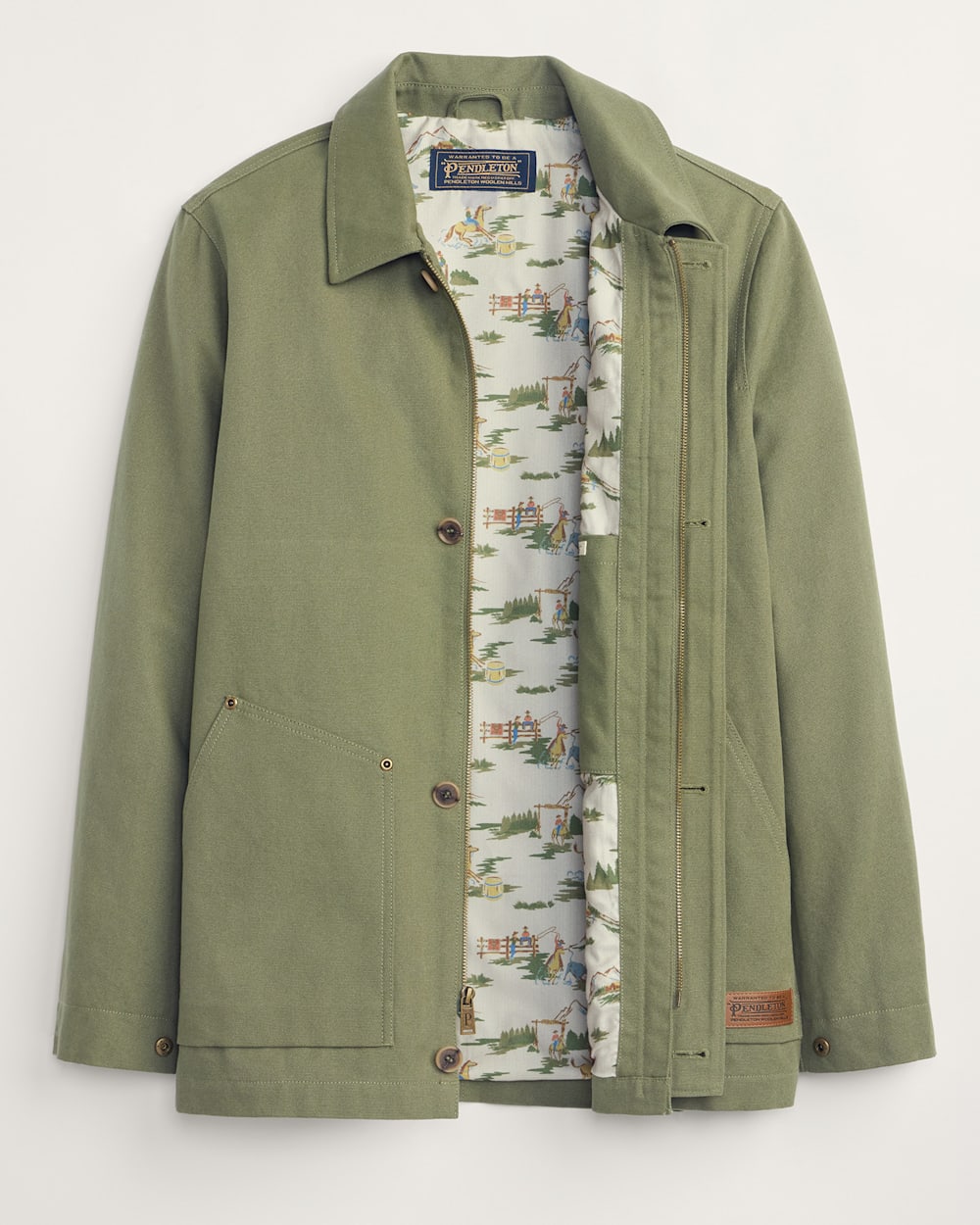 ALTERNATE VIEW OF MEN'S WARREN CANVAS JACKET IN GREEN LICHEN image number 6