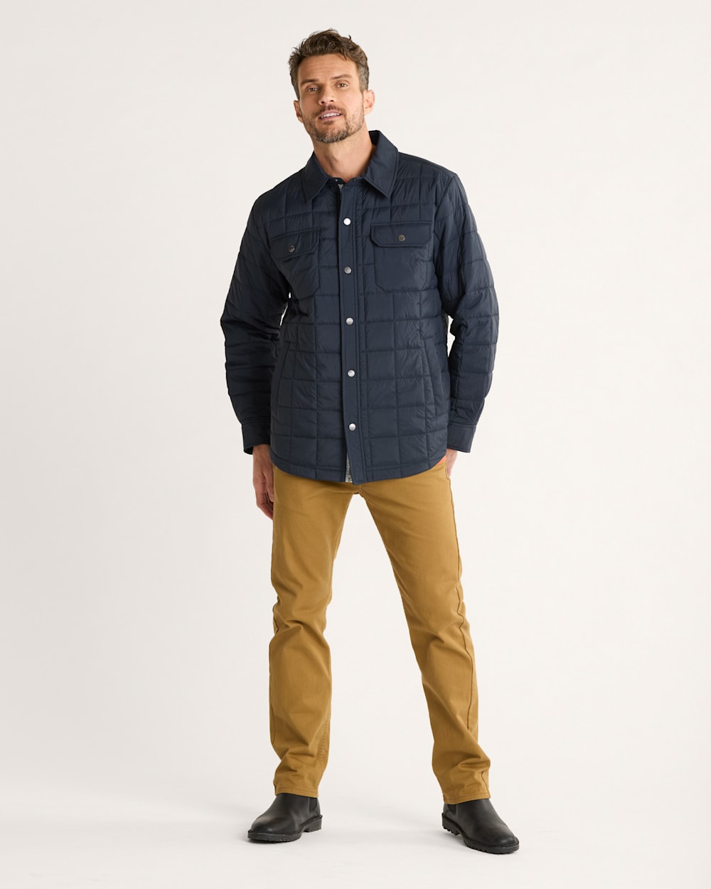 ALTERNATE VIEW OF MEN'S ARROYO CRINKLE QUILTED SHIRT JACKET IN MIDNIGHT image number 5