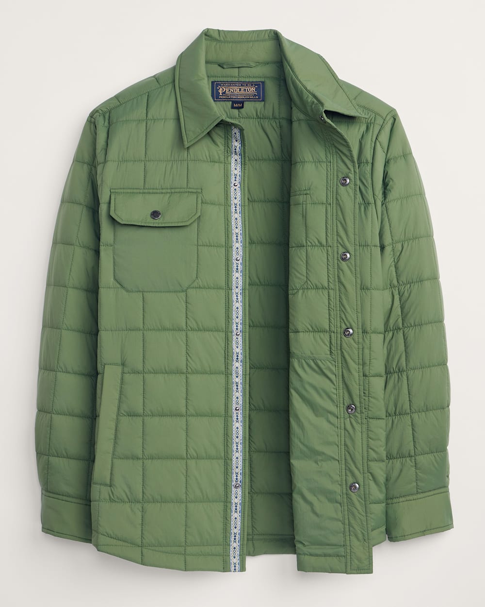 ALTERNATE VIEW OF MEN'S ARROYO CRINKLE QUILTED SHIRT JACKET IN GREEN VINE image number 5