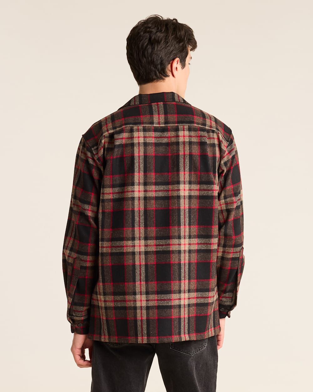 ALTERNATE VIEW OF MEN'S PLAID BOARD SHIRT IN BROWN MIX image number 3