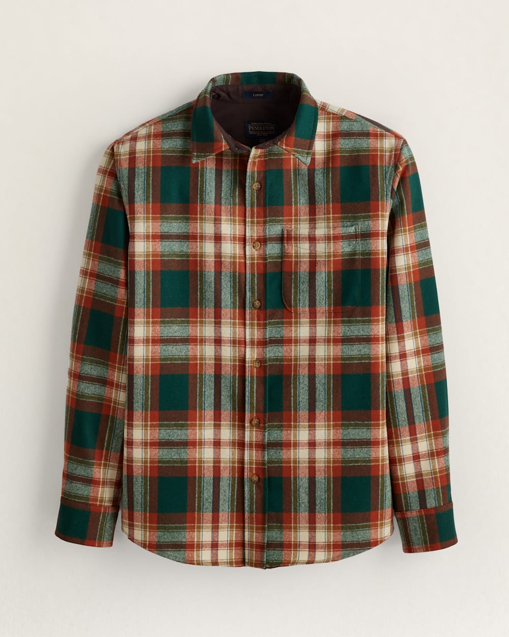 MEN'S PLAID LODGE SHIRT IN GREEN/COPPER image number 1