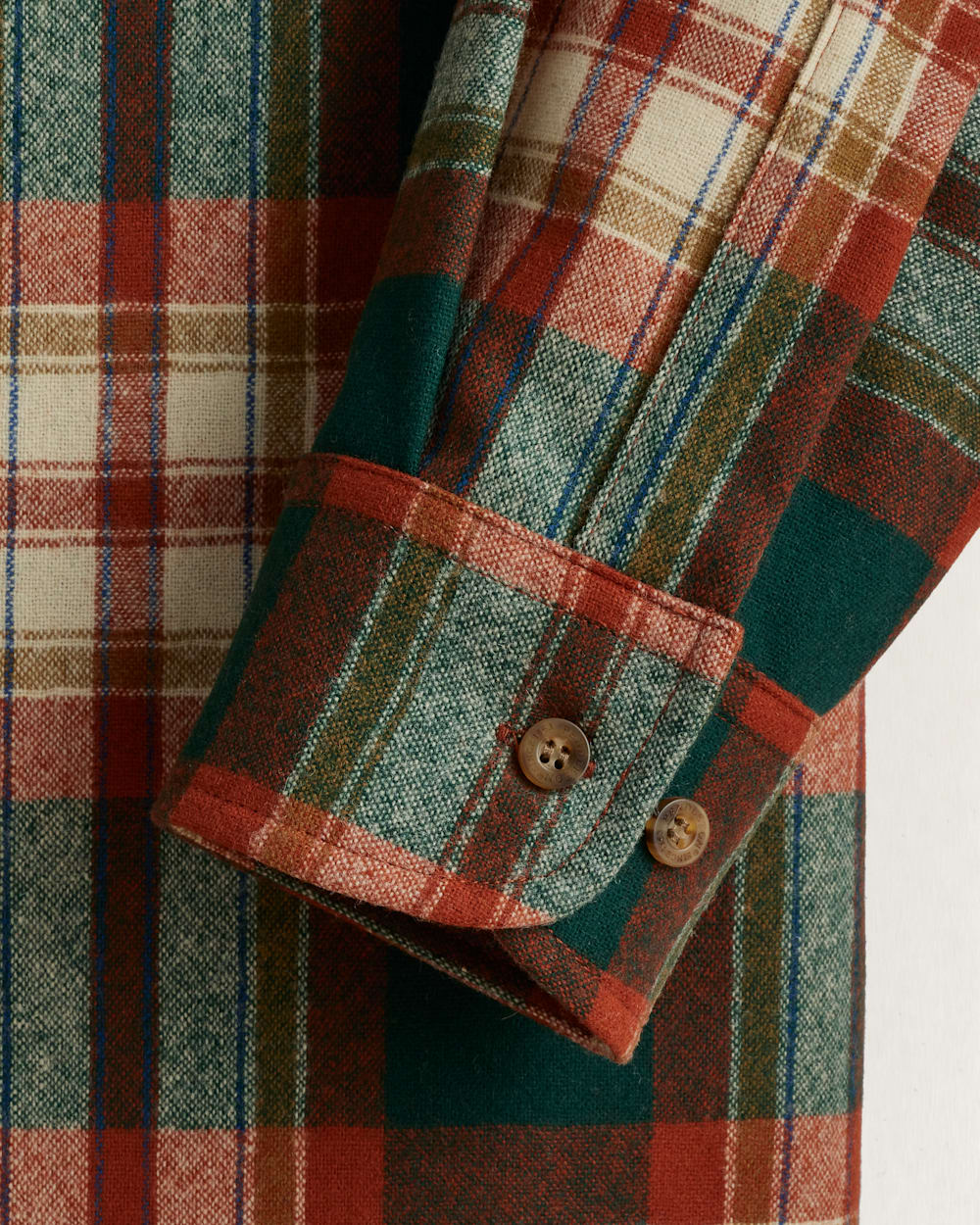 ALTERNATE VIEW OF MEN'S PLAID LODGE SHIRT IN GREEN/COPPER image number 3