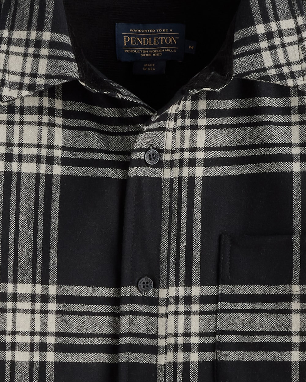 ALTERNATE VIEW OF MEN'S PLAID MERINO LODGE SHIRT IN BLACK/IVORY TARTAN image number 2