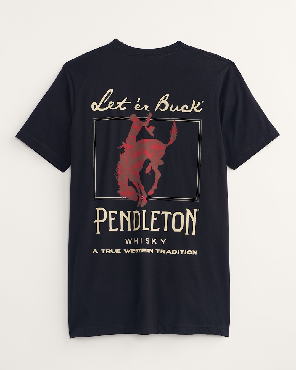MEN'S PENDLETON WHISKY LET'ER BUCK GRAPHIC TEE IN BLACK/RED/CREAM image number 1