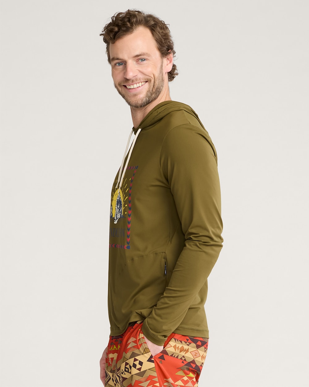 ALTERNATE VIEW OF SURF PENDLETON UNISEX LONG-SLEEVE RASHGUARD IN DARK OLIVE image number 3