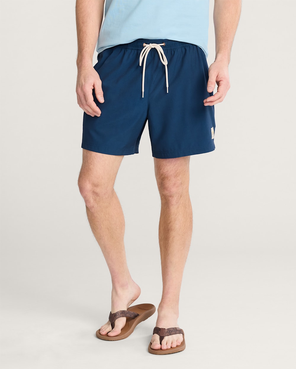 BANDED CROWN HYDROMORPH SWIM TRUNKS IN DRESS BLUES image number 1