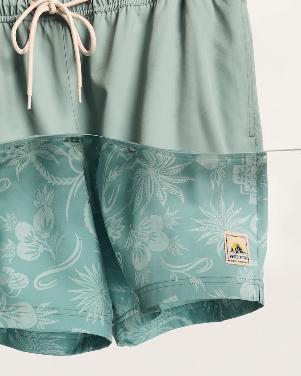 ALTERNATE VIEW OF TROPICAL HYDROMORPH SWIM TRUNKS IN CHINOIS GREEN image number 6