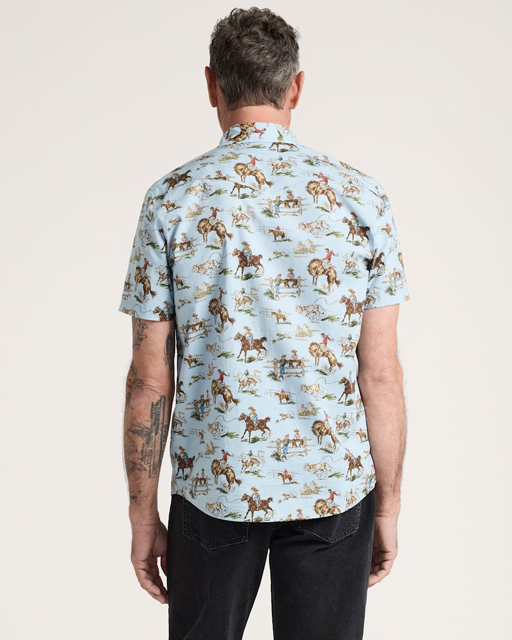 ALTERNATE VIEW OF MEN'S LARAMIE SNAP-FRONT SHIRT IN BLUE WILD HORSES image number 2