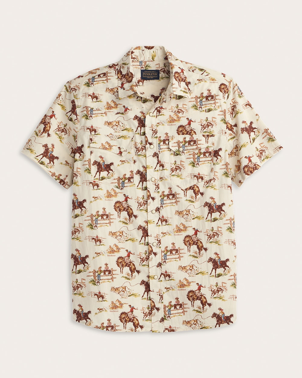 MEN'S LARAMIE SNAP-FRONT SHIRT IN ECRU WILD HORSES image number 1