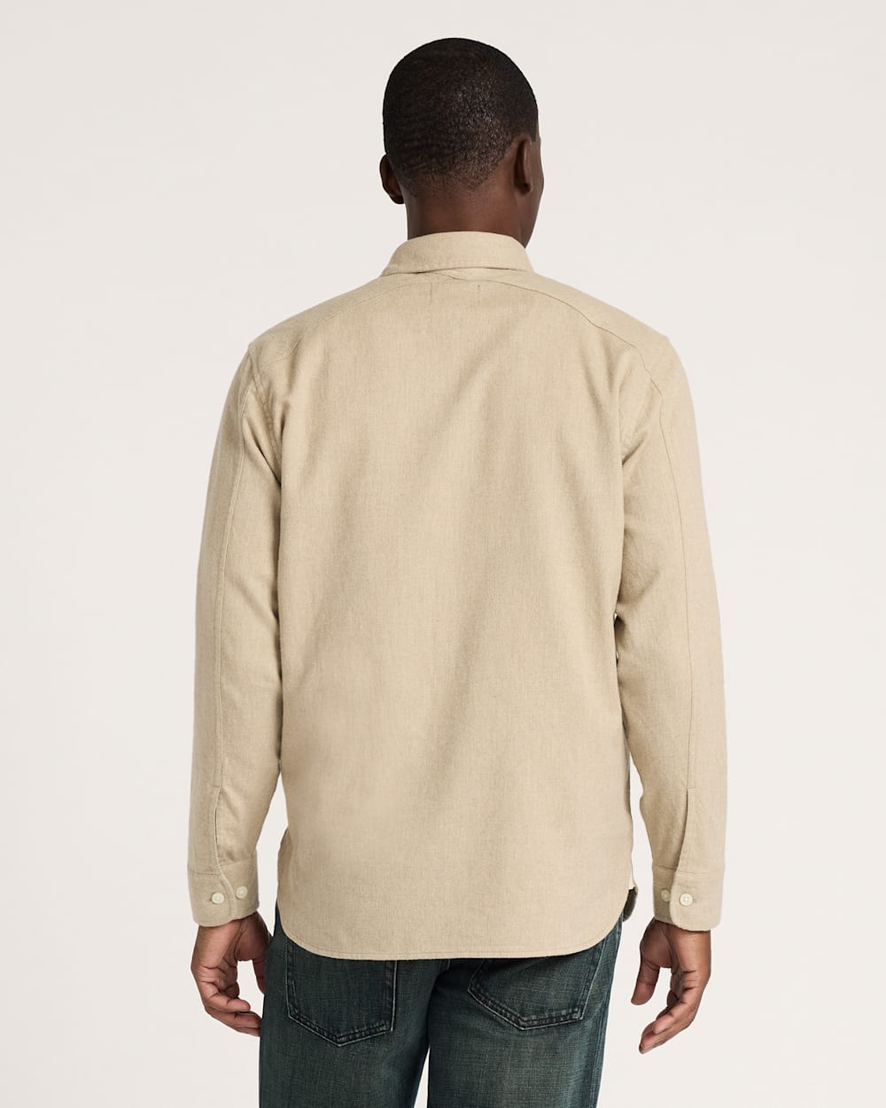 ALTERNATE VIEW OF FREMONT COTTON FLANNEL SHIRT IN TAN HEATHER image number 2