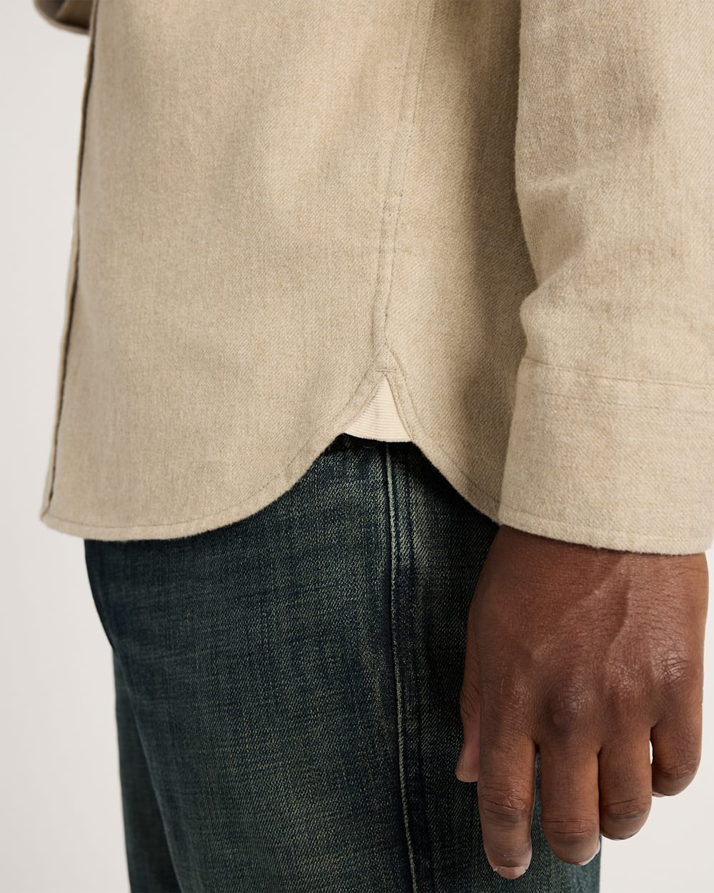 ALTERNATE VIEW OF FREMONT COTTON FLANNEL SHIRT IN TAN HEATHER image number 5