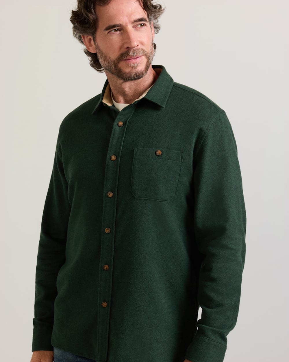 ALTERNATE VIEW OF MEN'S FREMONT COTTON FLANNEL SHIRT IN ELM DONEGAL HEATHER image number 4
