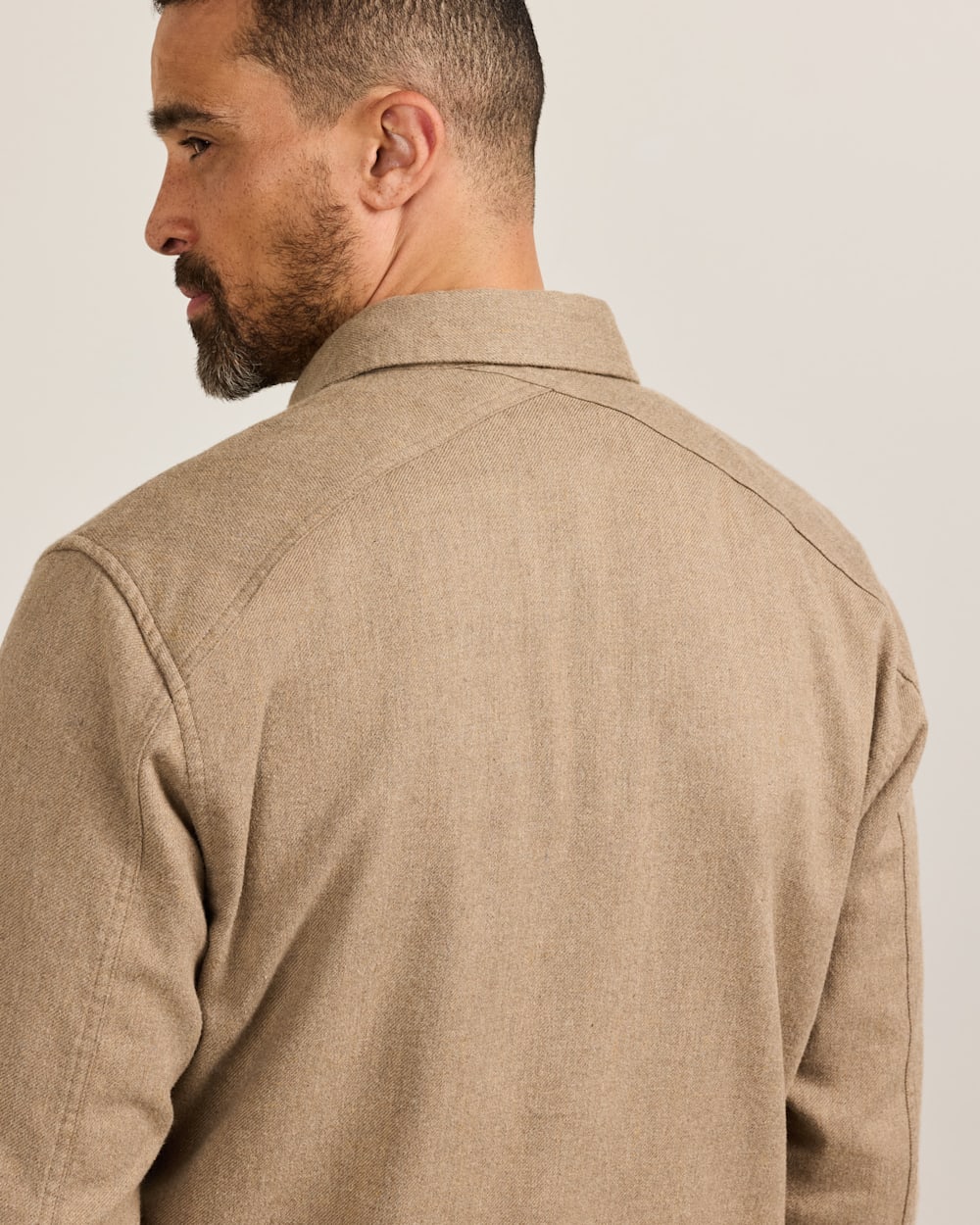 ALTERNATE VIEW OF MEN'S FREMONT COTTON FLANNEL SHIRT IN TAN DONEGAL HEATHER image number 5