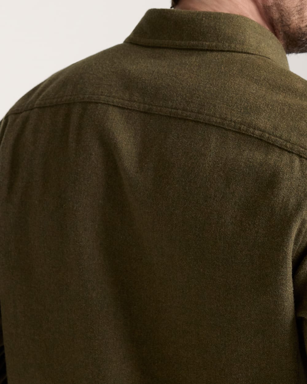 ALTERNATE VIEW OF MEN'S BURNSIDE COTTON FLANNEL SHIRT IN FOREST GREEN HEATHER image number 4