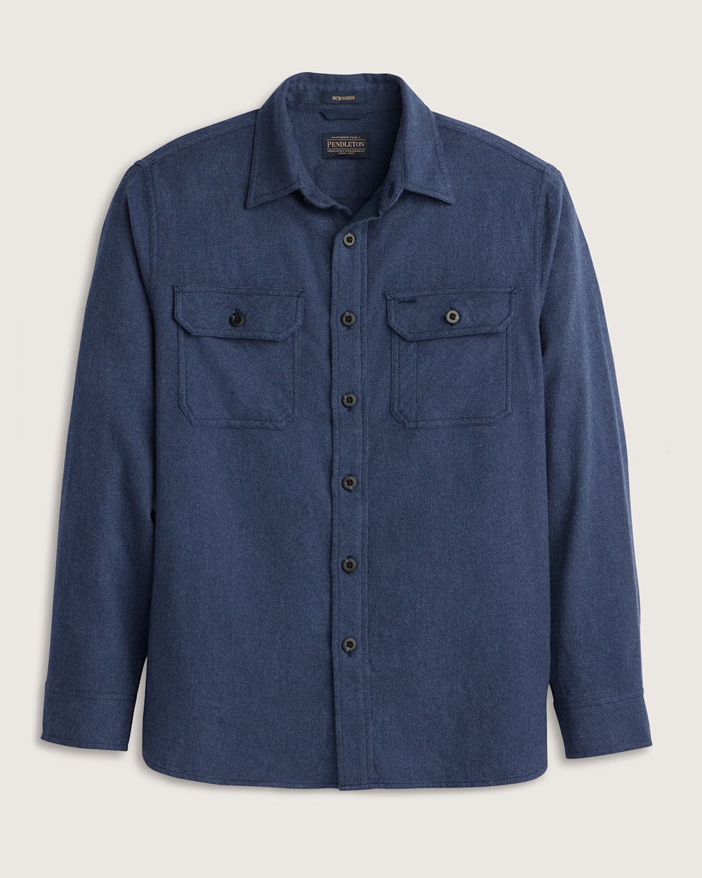 MEN'S BURNSIDE COTTON FLANNEL SHIRT IN NAVY HEATHER image number 1
