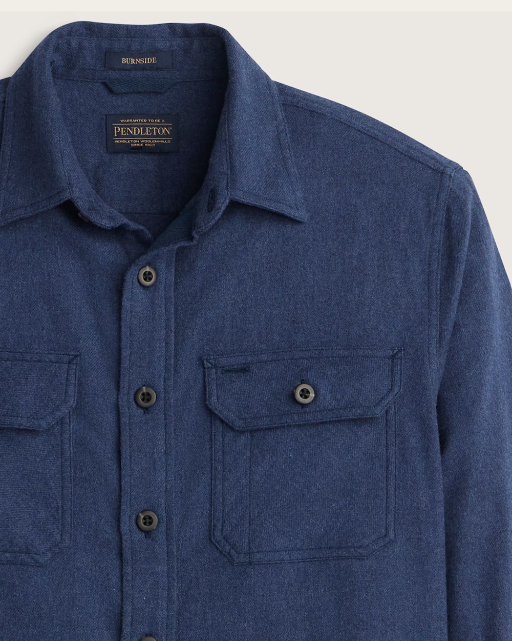 ALTERNATE VIEW OF MEN'S BURNSIDE COTTON FLANNEL SHIRT IN NAVY HEATHER image number 2