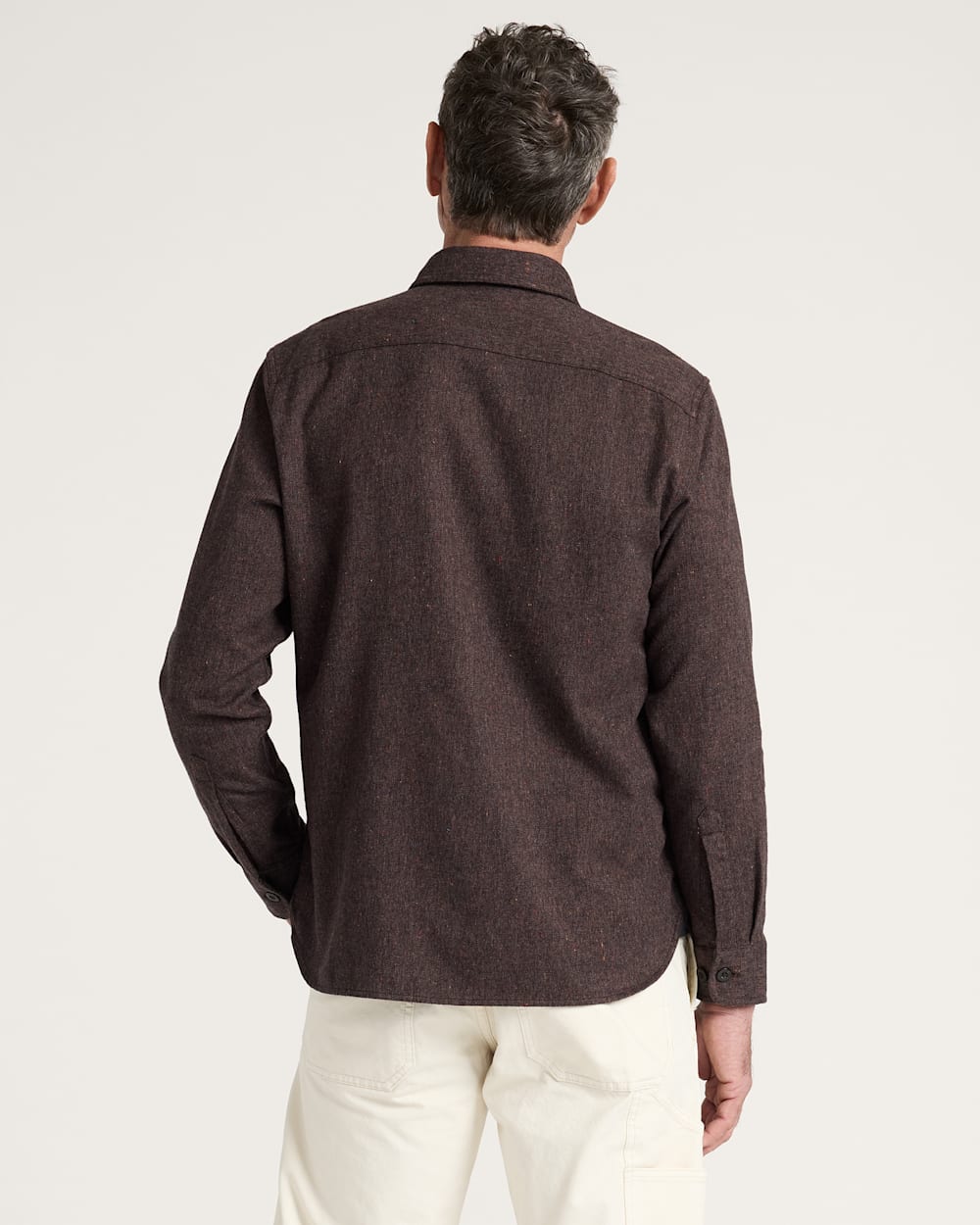 ALTERNATE VIEW OF MEN'S BURNSIDE COTTON FLANNEL SHIRT IN BROWN HEATHER image number 2