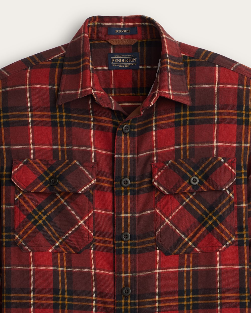 ALTERNATE VIEW OF MEN'S PLAID BURNSIDE COTTON FLANNEL SHIRT IN RED MULTI PLAID image number 2