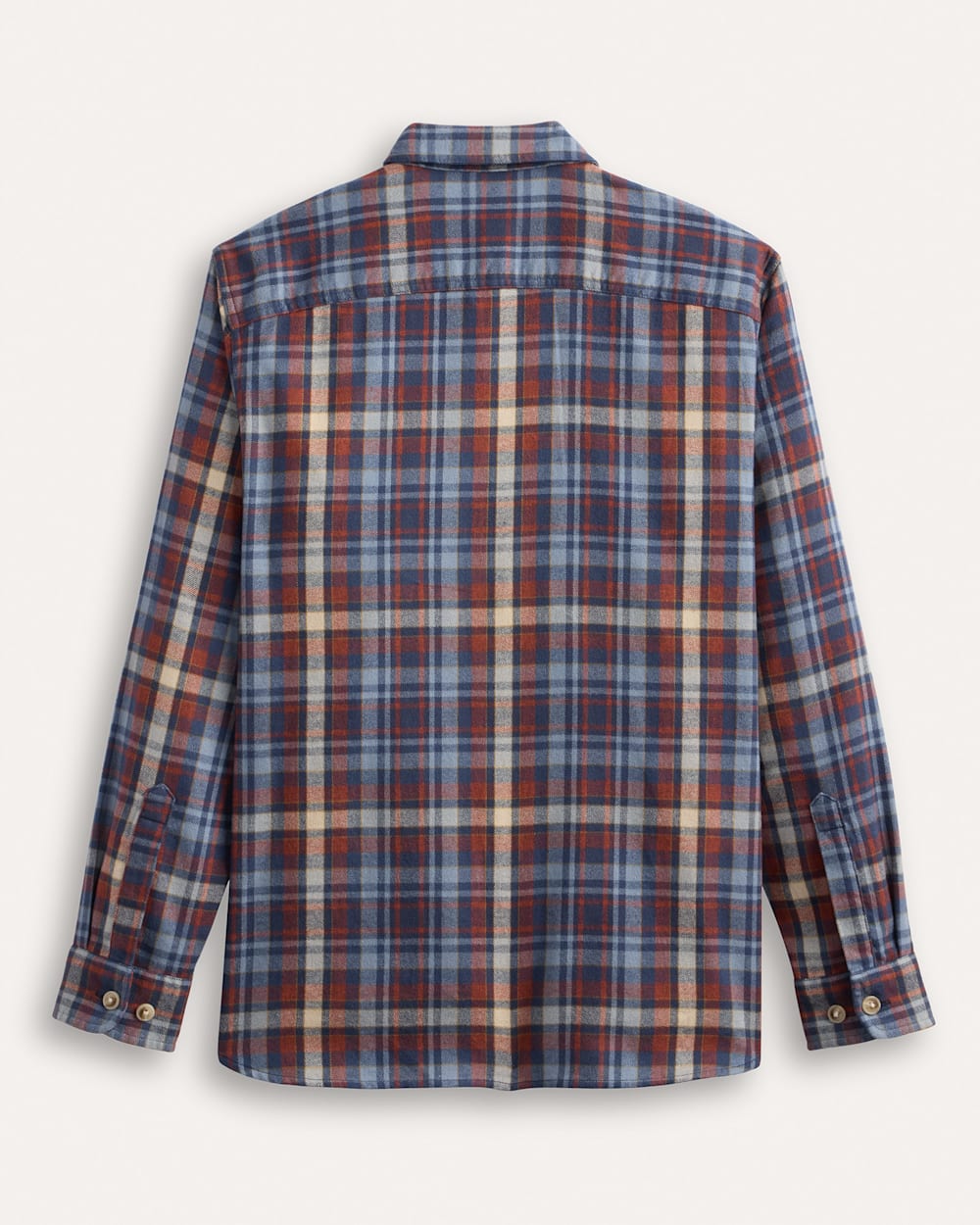 ALTERNATE VIEW OF MEN'S PLAID BURNSIDE COTTON FLANNEL SHIRT IN BLUE/RED PLAID image number 2