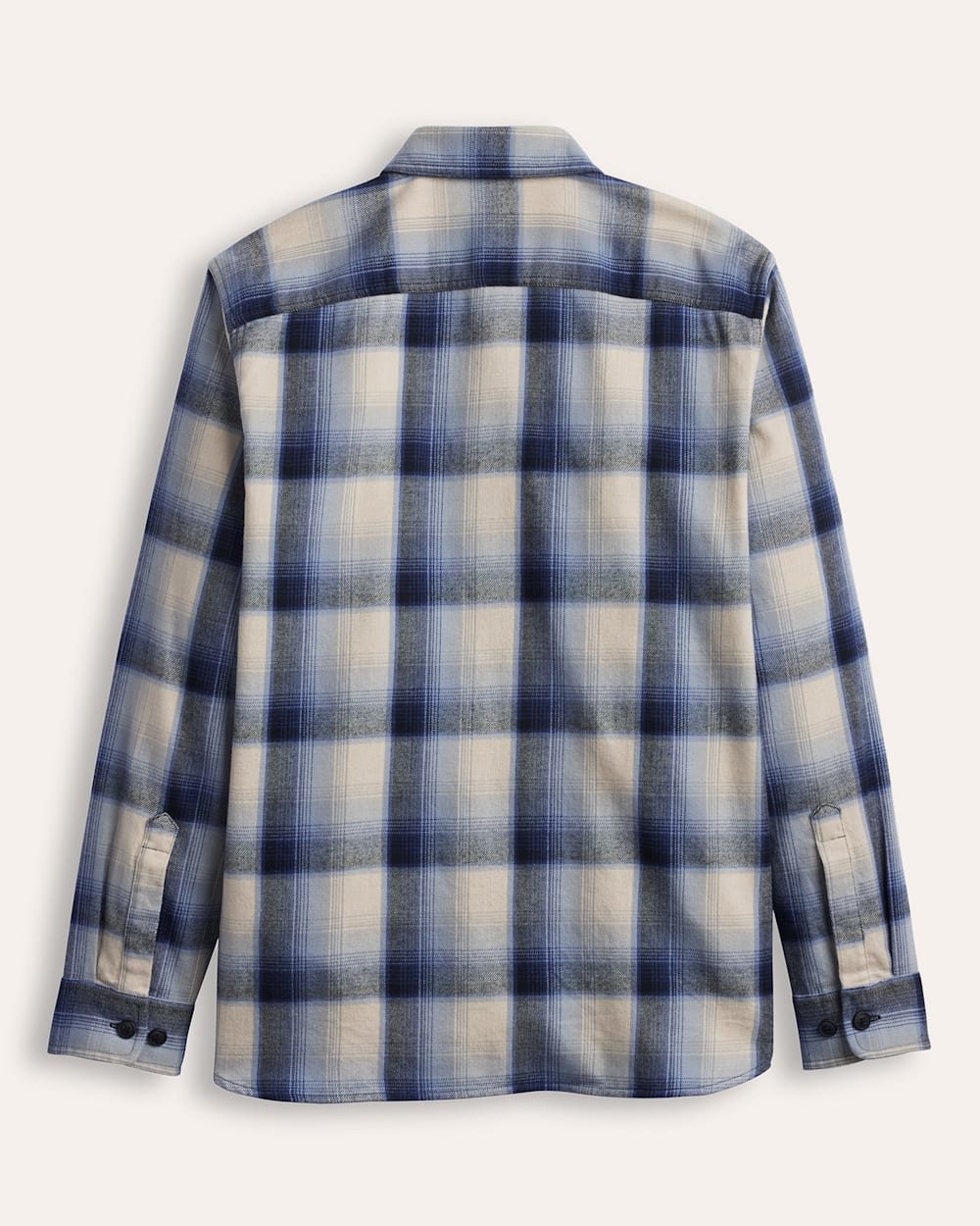 ALTERNATE VIEW OF MEN'S PLAID BURNSIDE COTTON FLANNEL SHIRT IN BLUE/ECRU PLAID image number 2