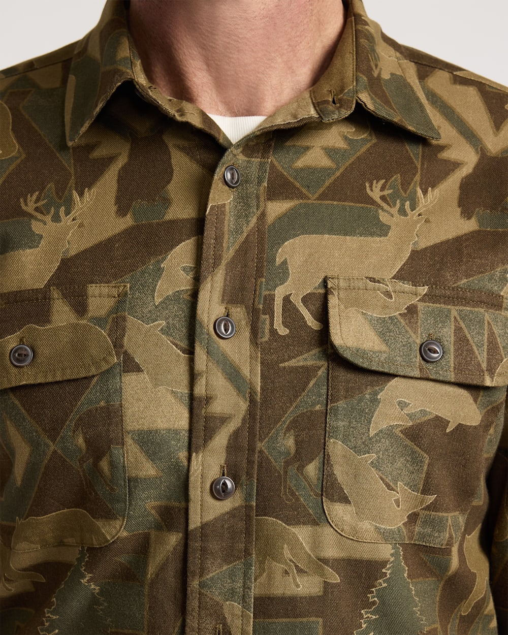 ALTERNATE VIEW OF MEN'S TANNER TWILL CAMO SHIRT IN WILD CAMO image number 4