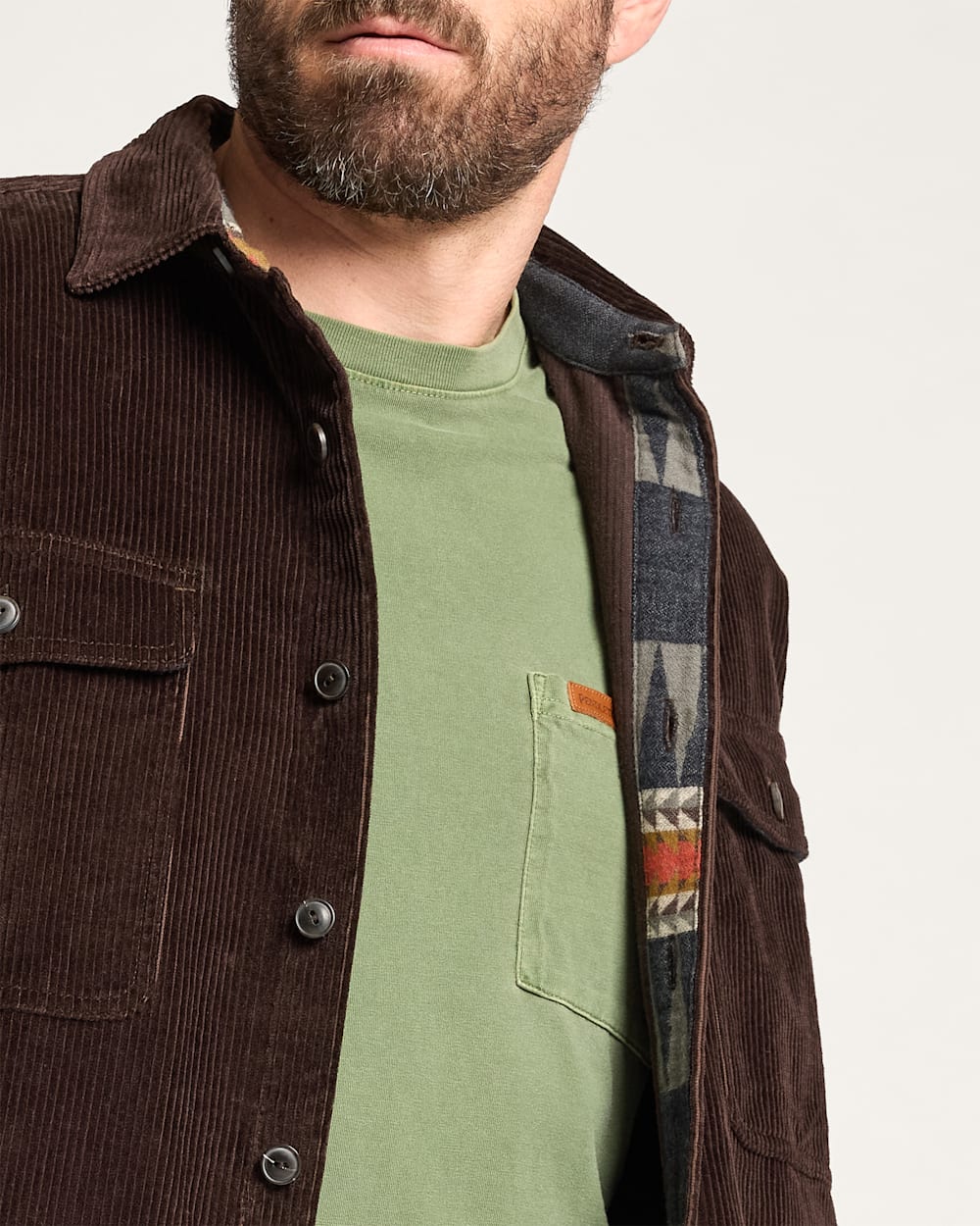 ALTERNATE VIEW OF MEN'S BELMONT CORDUROY SHIRT JACKET IN DARK BROWN image number 4