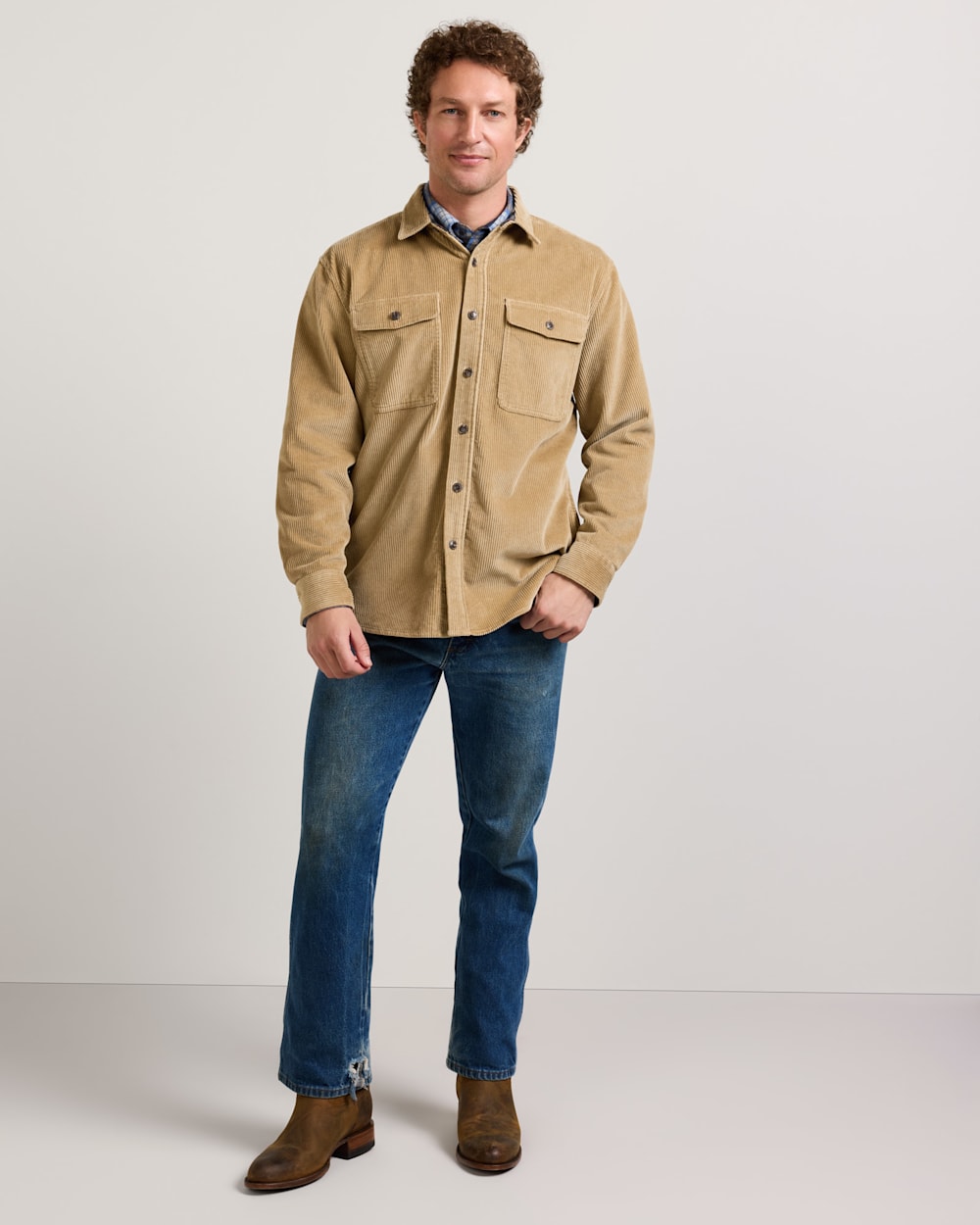 ALTERNATE VIEW OF MEN'S BELMONT CORDUROY SHIRT JACKET IN KHAKI image number 2
