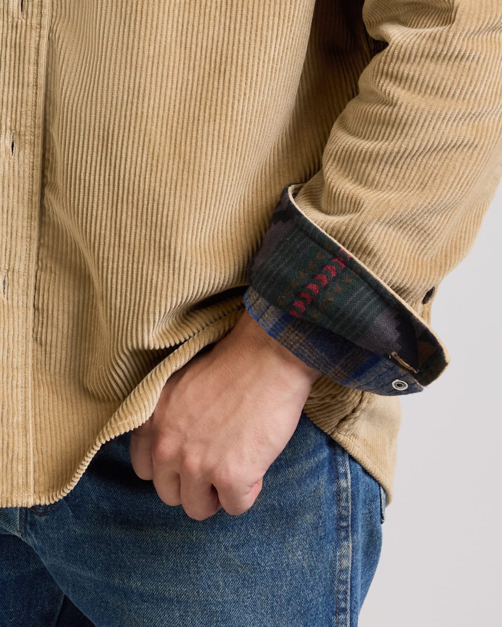 ALTERNATE VIEW OF MEN'S BELMONT CORDUROY SHIRT JACKET IN KHAKI image number 5