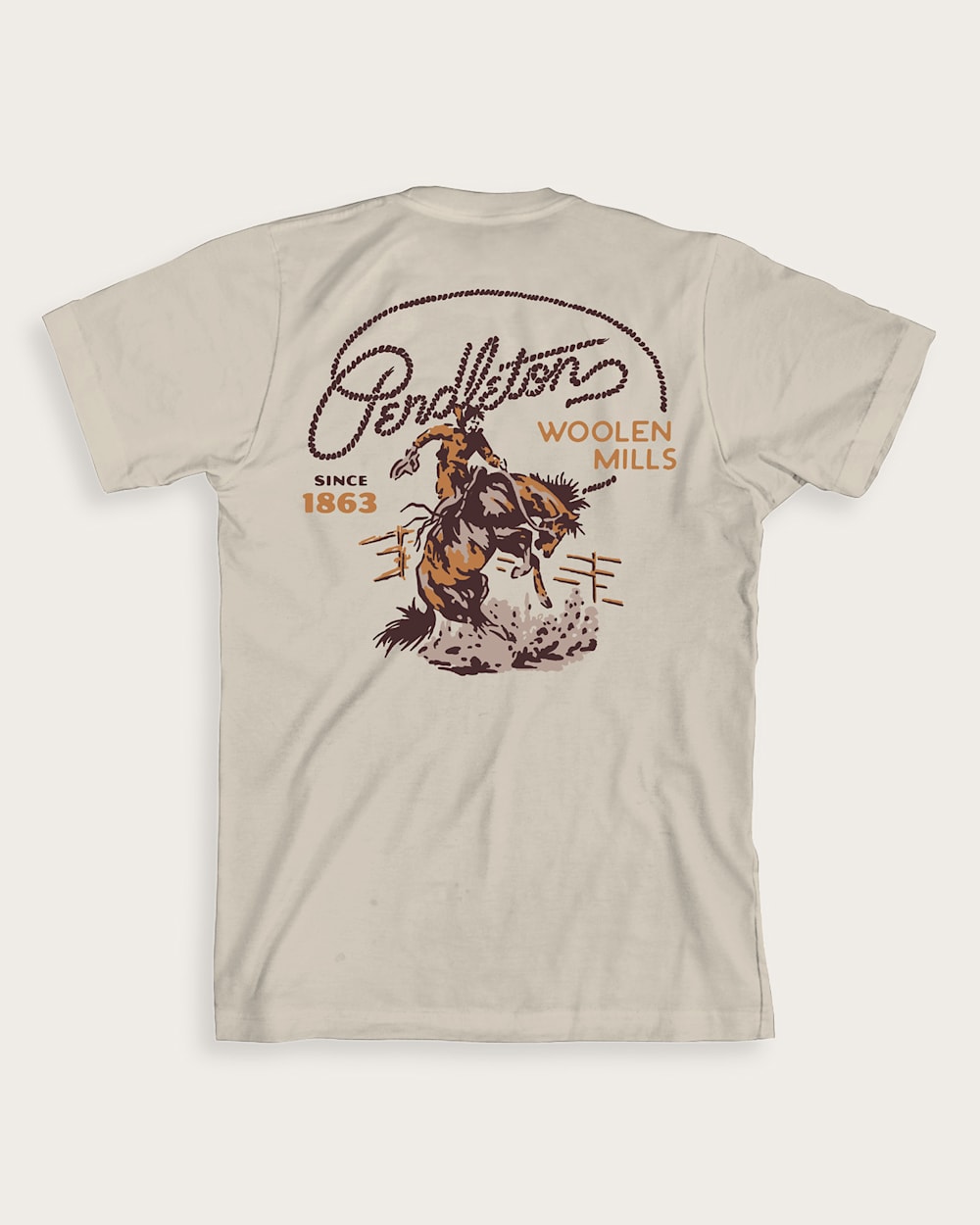 ALTERNATE VIEW OF MEN'S WESTERN RANCH RODEO GRAPHIC TEE IN DUST/BROWN image number 2