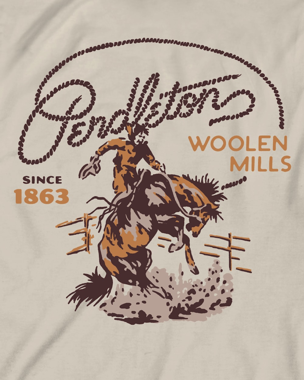 ALTERNATE VIEW OF MEN'S WESTERN RANCH RODEO GRAPHIC TEE IN DUST/BROWN image number 3