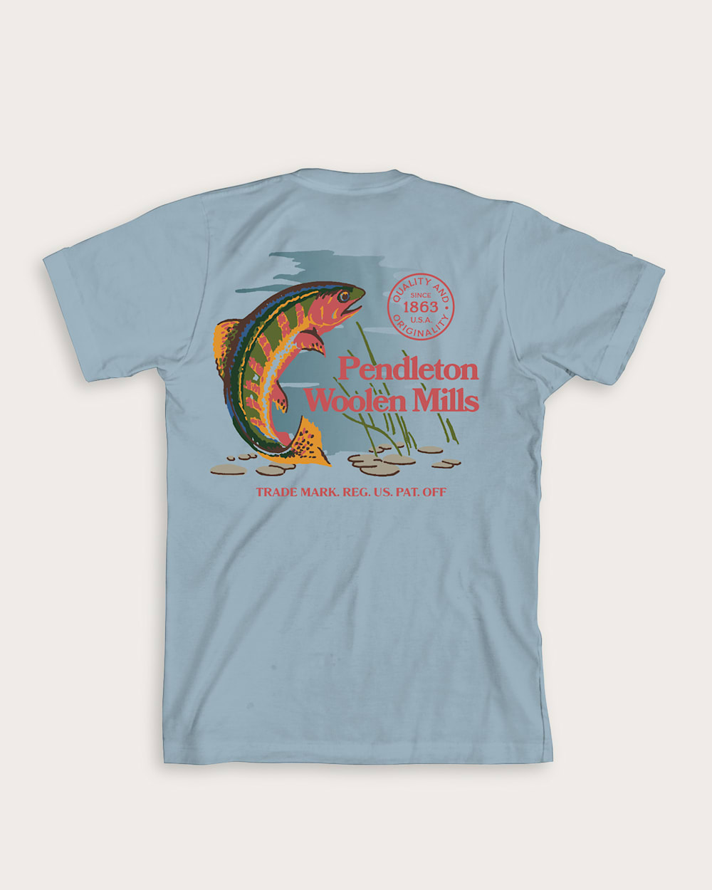 MEN'S FRESHWATER FISHING GRAPHIC TEE IN LIGHT BLUE/MULTI image number 1
