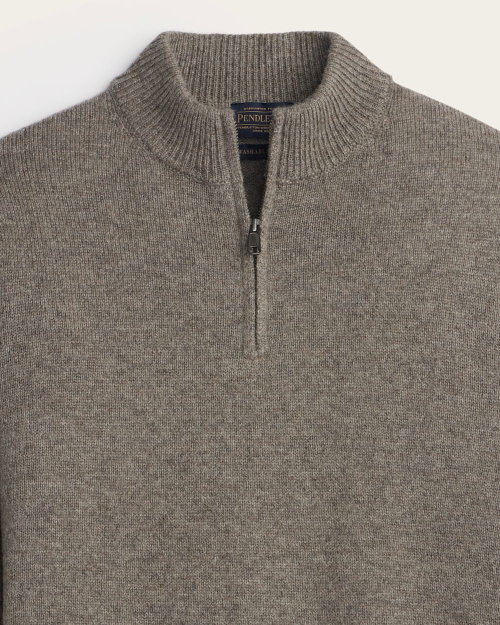 ALTERNATE VIEW OF MEN'S SHETLAND COLLECTION QUARTER-ZIP SWEATER IN STONE HEATHER image number 2