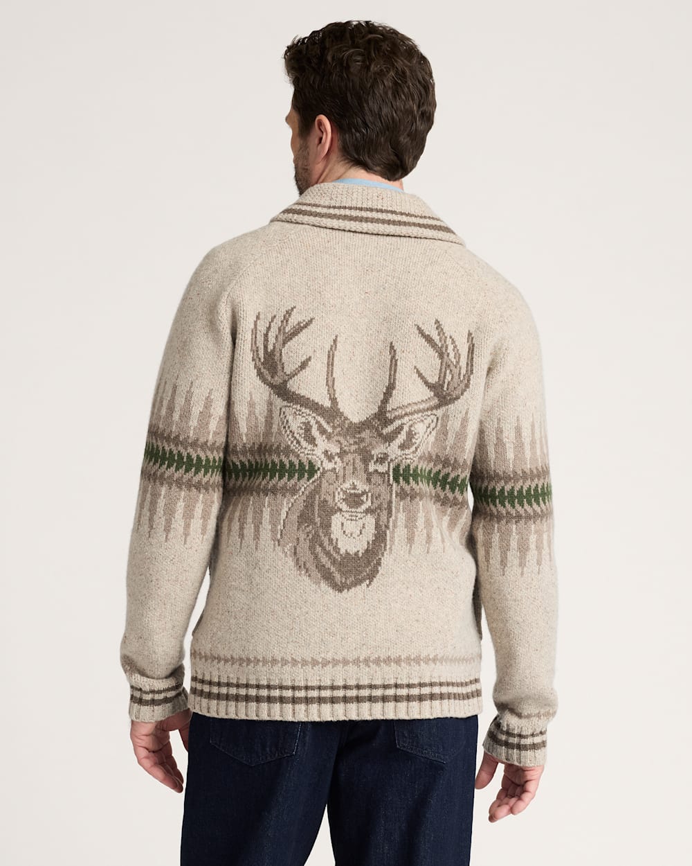 ALTERNATE VIEW OF SAWTOOTH BUCK LAMBSWOOL ZIP CARDIGAN IN OATMEAL image number 2