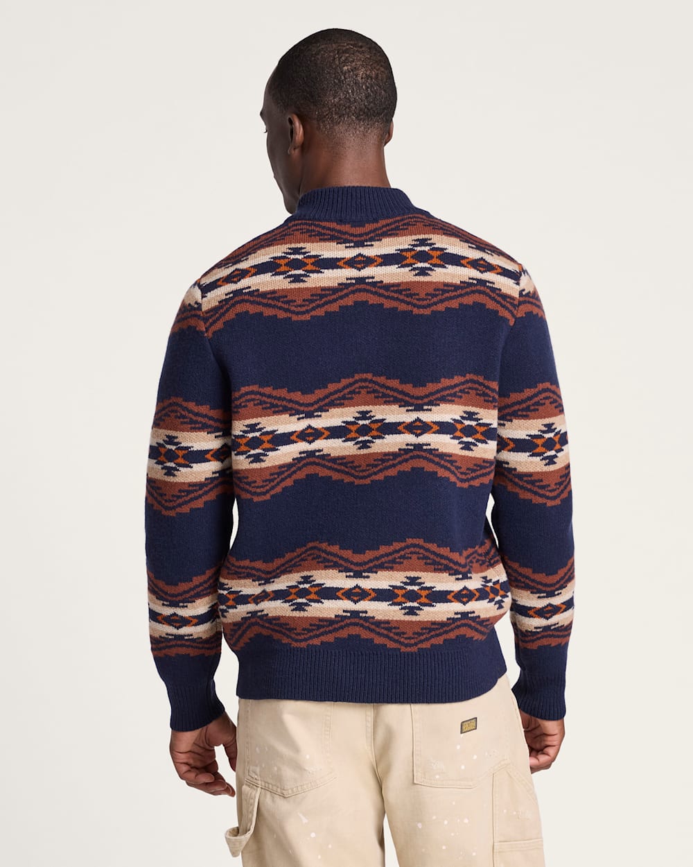 ALTERNATE VIEW OF MEN'S TUMALO RIDGE LAMBSWOOL QUARTER-ZIP SWEATER IN NAVY image number 2