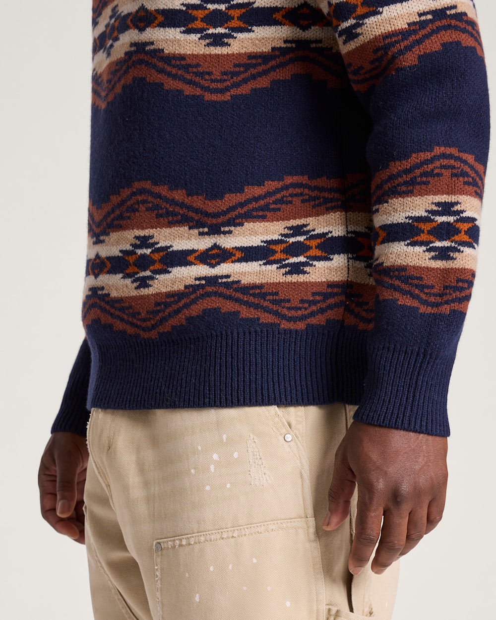 ALTERNATE VIEW OF MEN'S TUMALO RIDGE LAMBSWOOL QUARTER-ZIP SWEATER IN NAVY image number 5