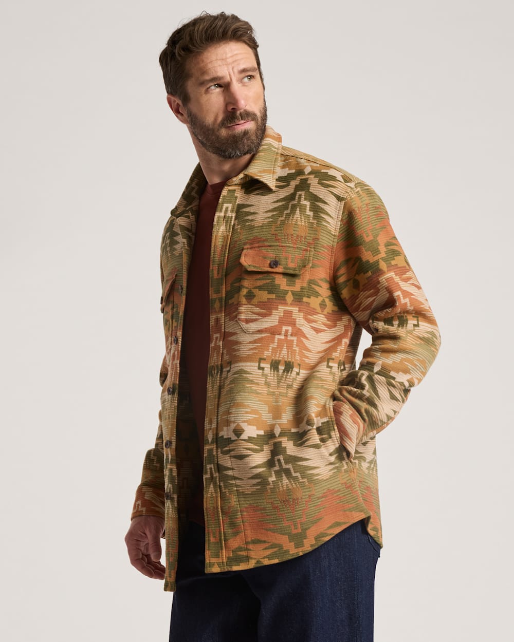 SEDONA COTTON CHAMOIS DRIFTWOOD SHIRT IN OLIVE image number 1