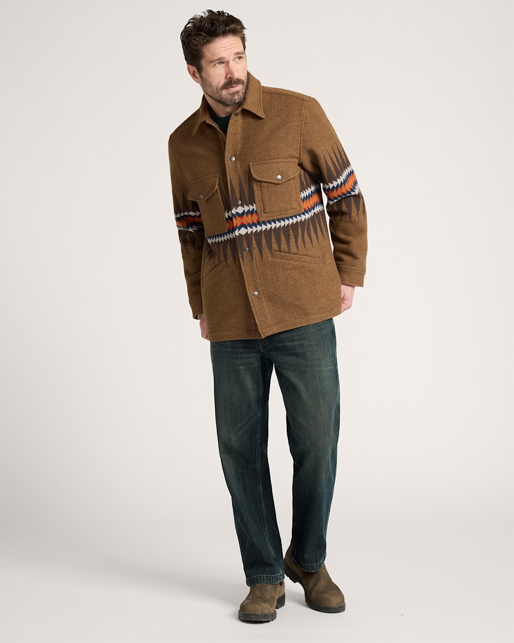 ALTERNATE VIEW OF SAWTOOTH RIDGE WOOL FIELD JACKET IN BROWN image number 6