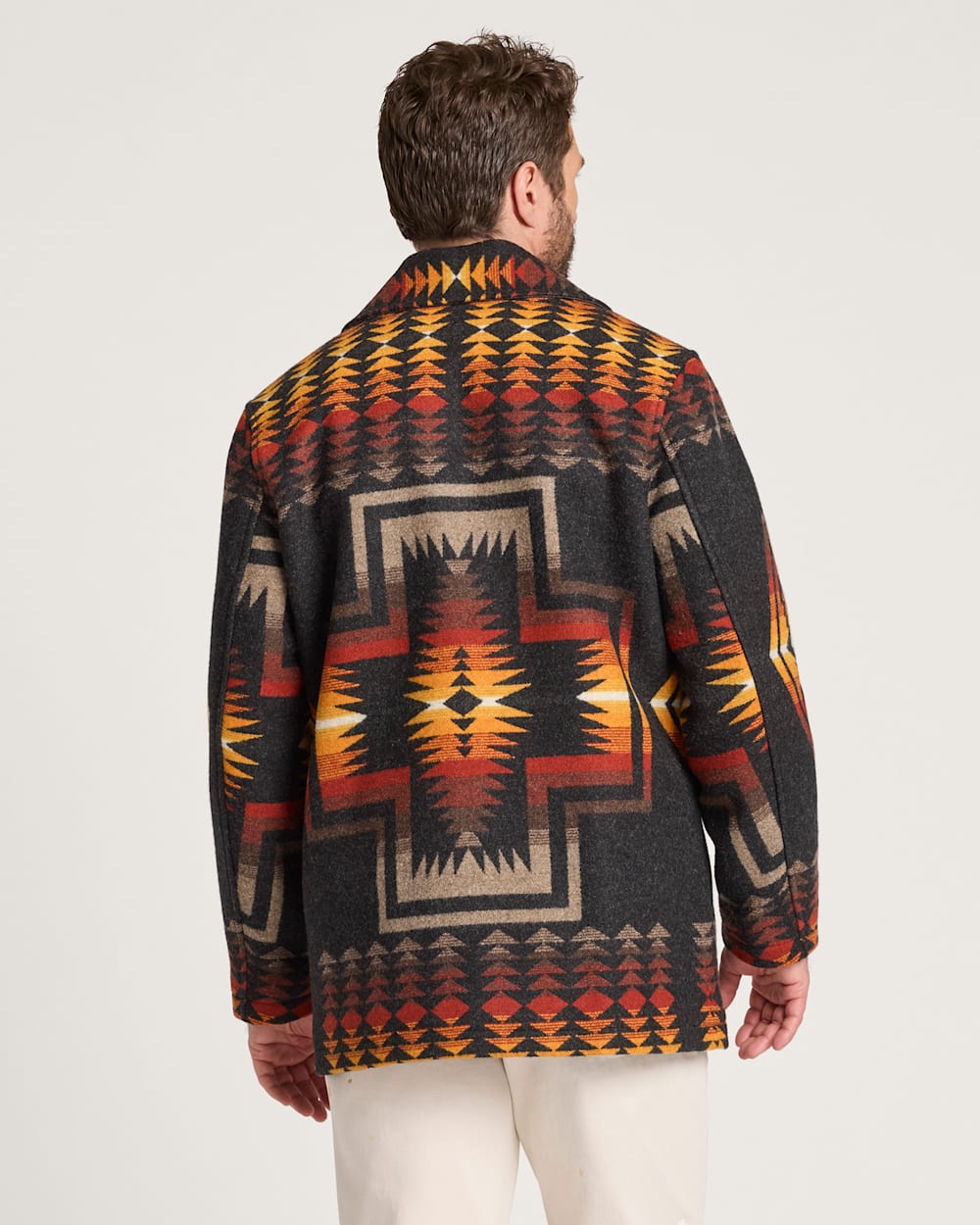 ALTERNATE VIEW OF MEN'S HARDING HERITAGE WOOL OVERCOAT IN BLACK/TAUPE image number 2